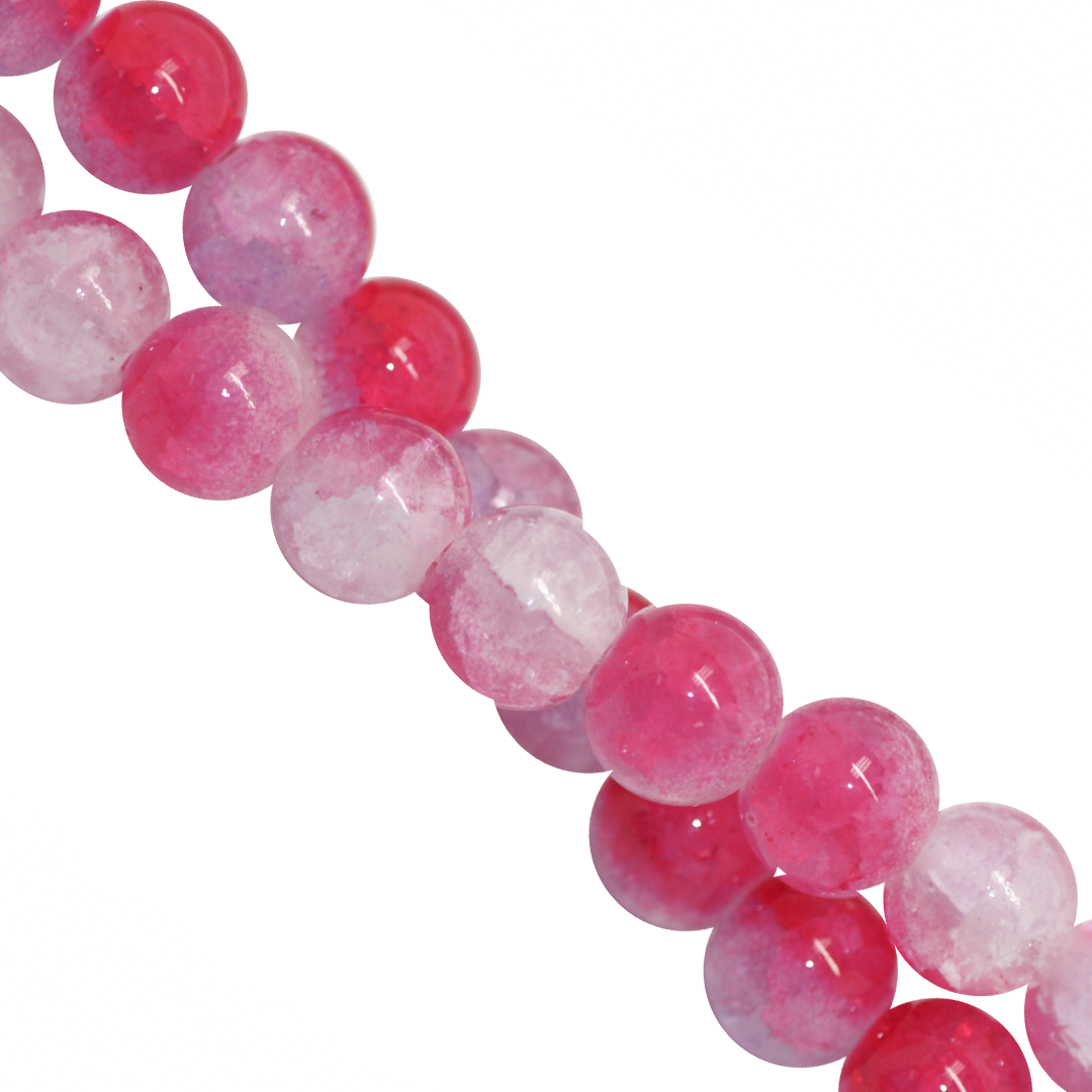 Marble Style Glass Beads, Cracked, 8mm, Approx 95 pcs per strand, Available in Multiple Colours