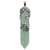 Gemstone Pendant, Flower Wrapped Stone Hexagon, Antique Silver, Alloy, 62mm x 14mm, Available in Multiple Gemstones, 1 pc