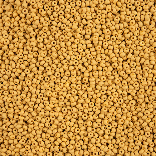 10/0 -Czech Seed Beads PermaLux Dyed Chalk Yellow-Brown Matt