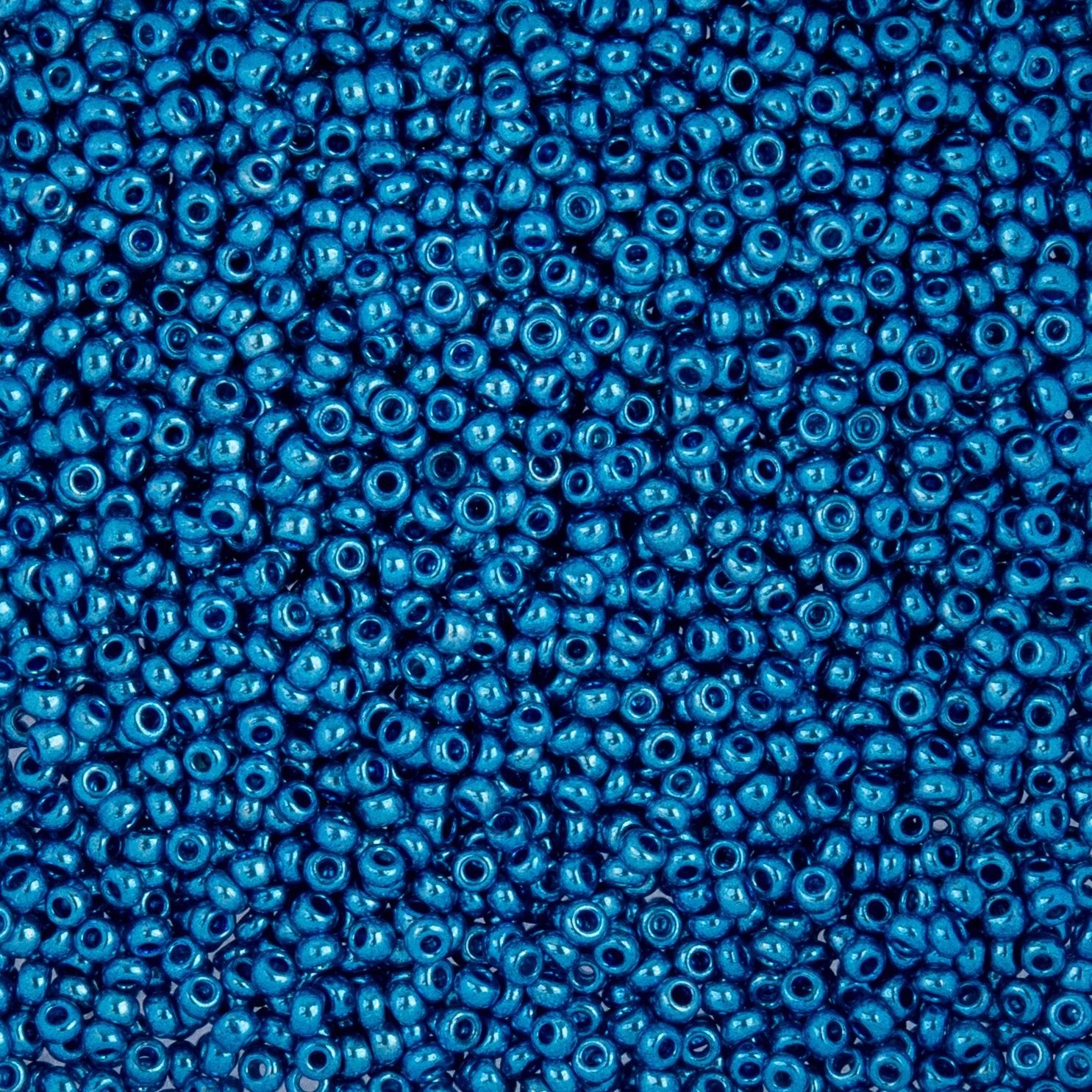 Czech Seed Beads apx. 22g Vial 10/0 Metallic Blue (75)