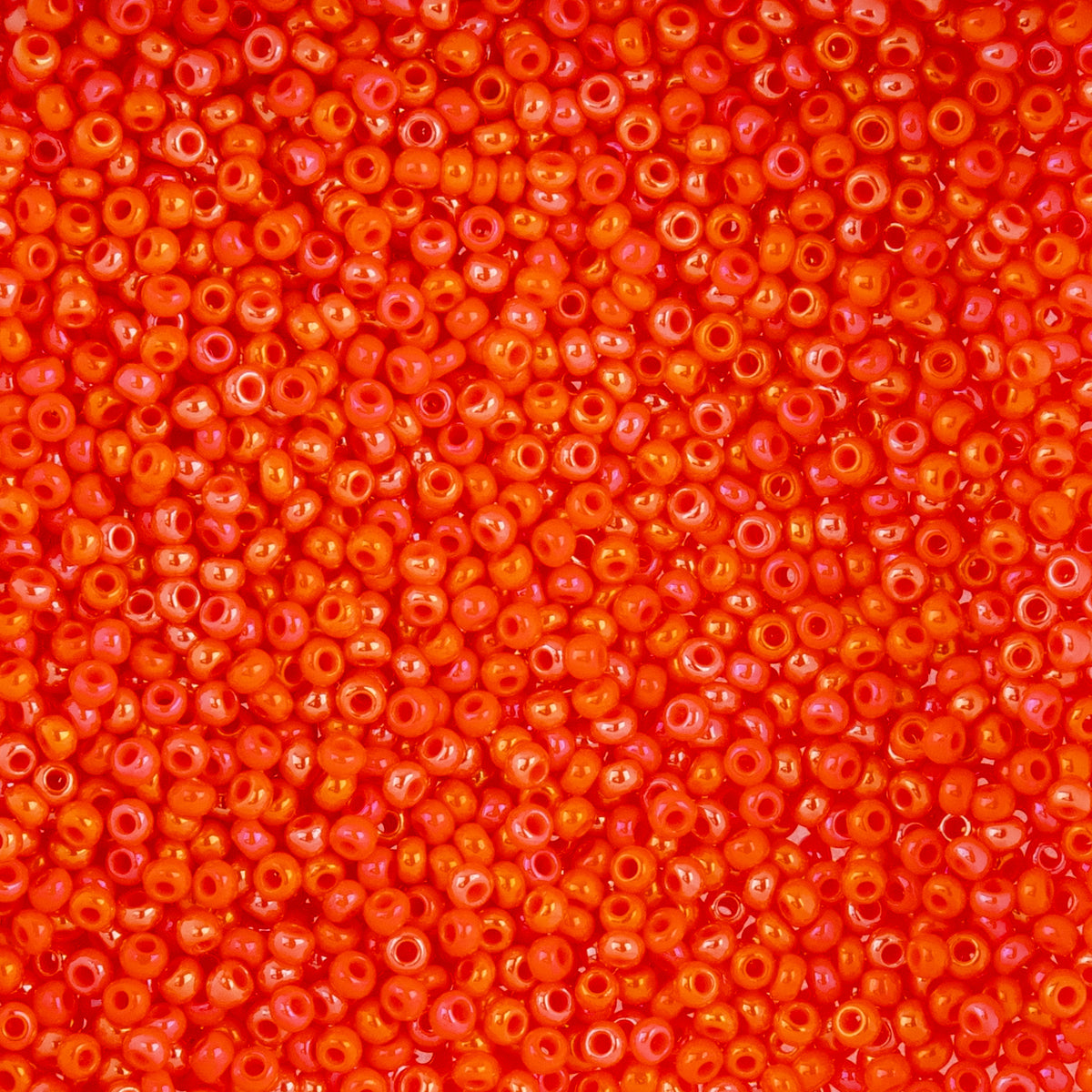Czech Seed Beads apx. 22g Vial 10/0 Opaque Orange AB (24)