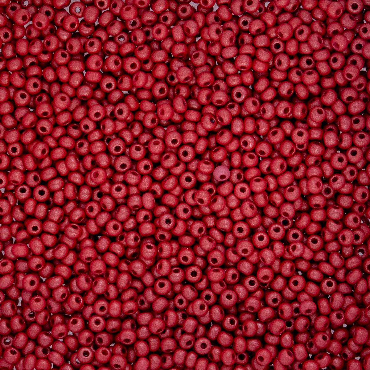 Czech Seed Beads apx. 22g Vial 10/0 Opaque Red Matt (14)