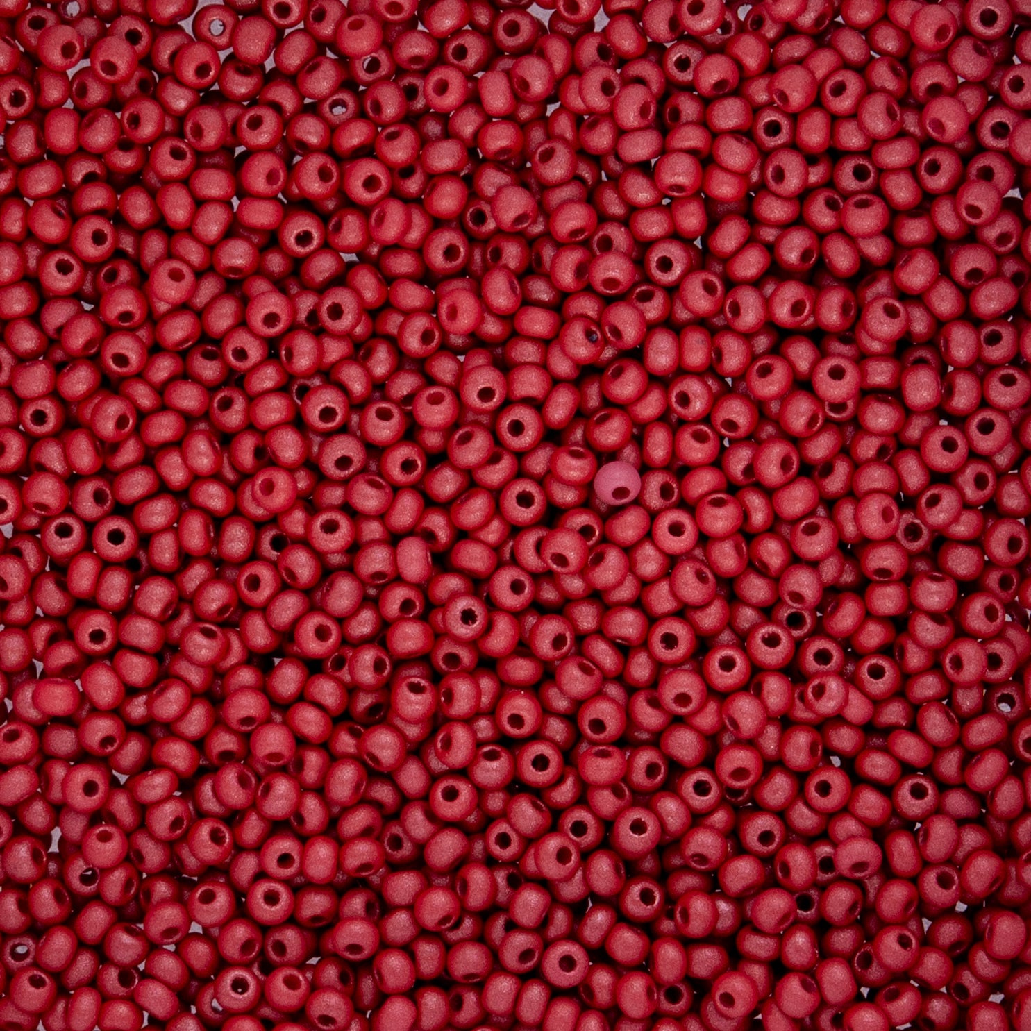 Czech Seed Beads apx. 22g Vial 10/0 Opaque Red Matt (14)
