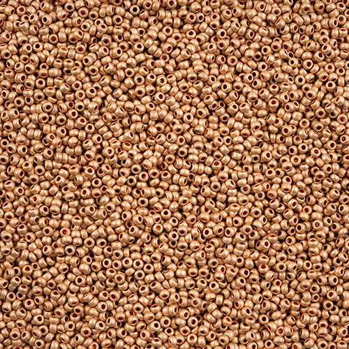 Czech Seed Bead 11/0 Light Coral Pink Terra Metallic Matt.