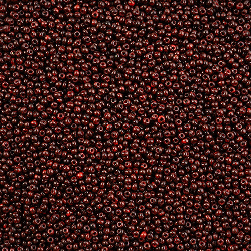 Czech Seed Bead 11/0 Opaque Travertine on Red (60)