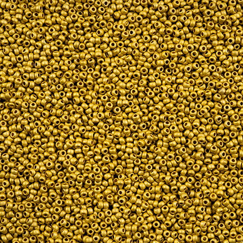 Czech Seed Bead 11/0 Yellow Terra Metallic Matt.