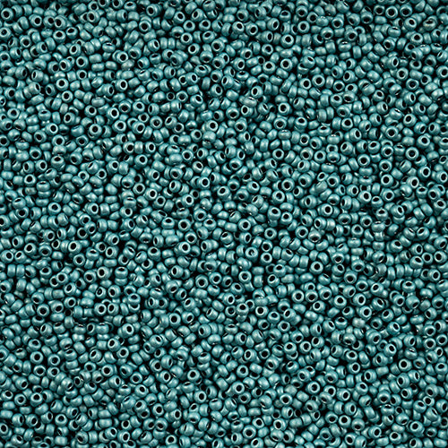 Czech Seed Bead 11/0 Aqua Terra Metallic Matt.