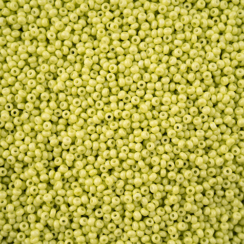 Czech Seed Beads - Czech 11/0 - Light Green Chalk Dyed Solgel