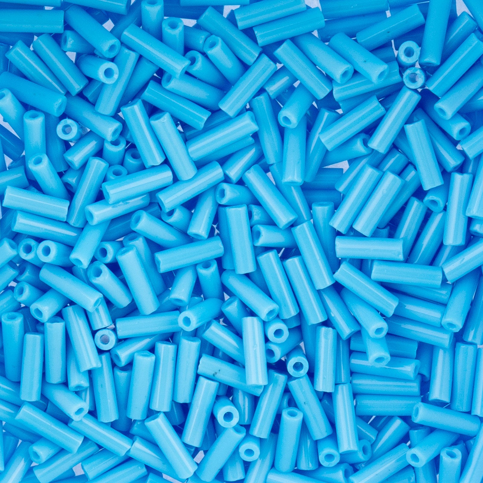 Czech Bugle Beads apx. 19g Vial #3 Opaque Light Blue