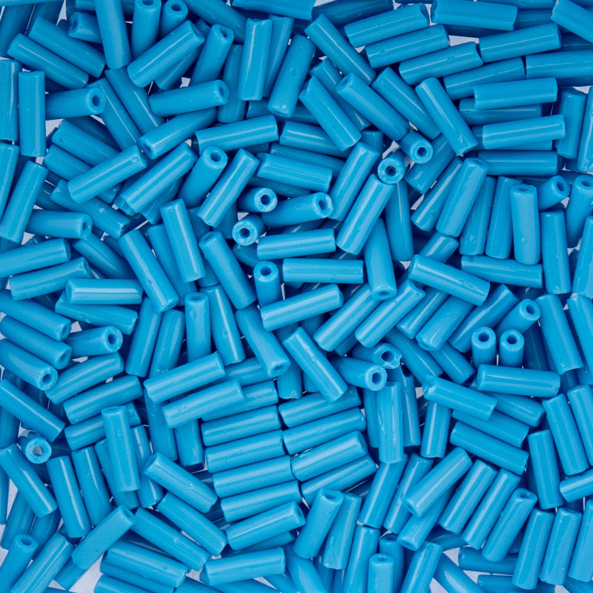 Czech Bugle Beads apx. 19g Vial #3 Opaque Medium Blue