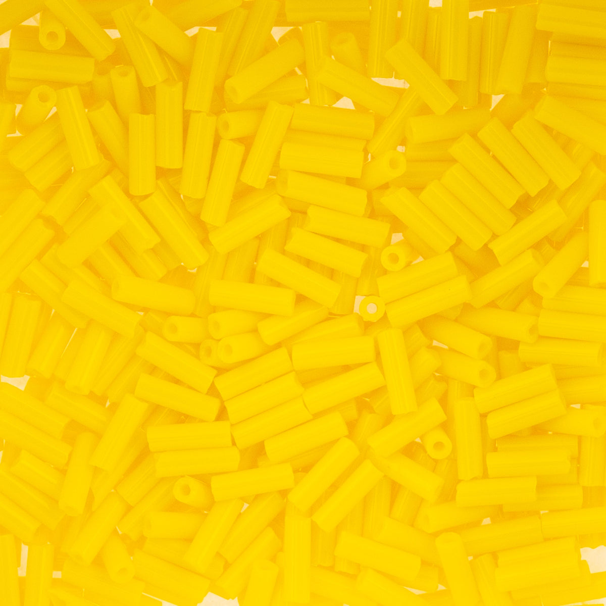Czech Bugle Beads apx. 19g Vial #3 Opaque Lemon Yellow