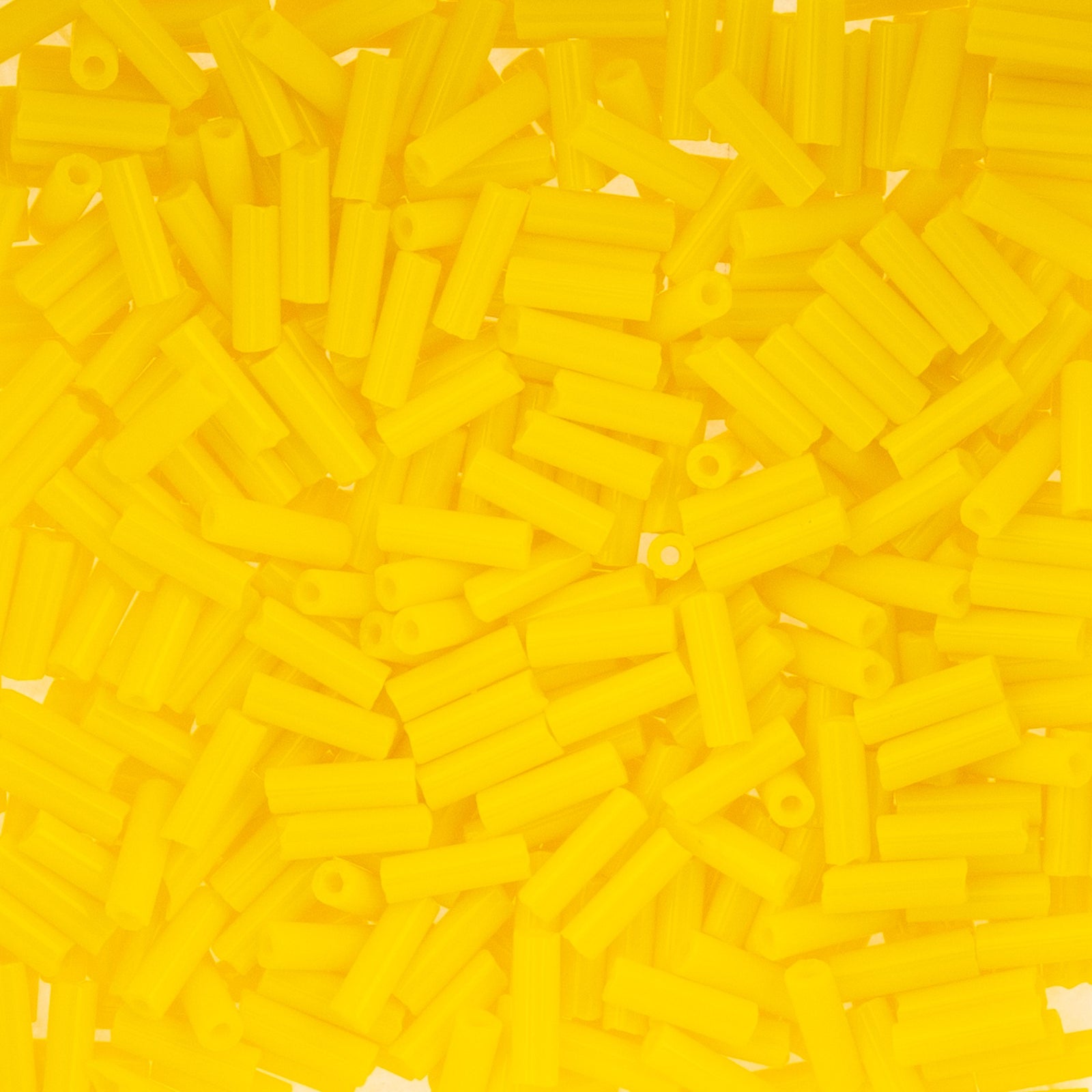 Czech Bugle Beads apx. 19g Vial #3 Opaque Lemon Yellow