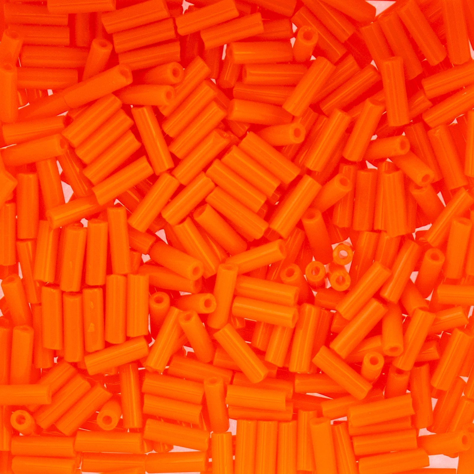 Czech Bugle Beads apx. 19g Vial #3 Opaque Orange