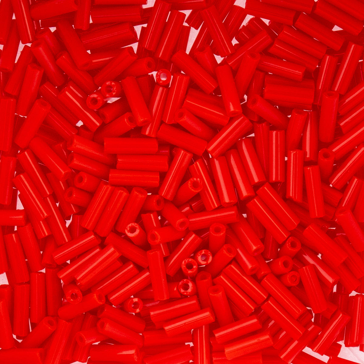 Czech Bugle Beads apx. 19g Vial #3 Opaque Light Red