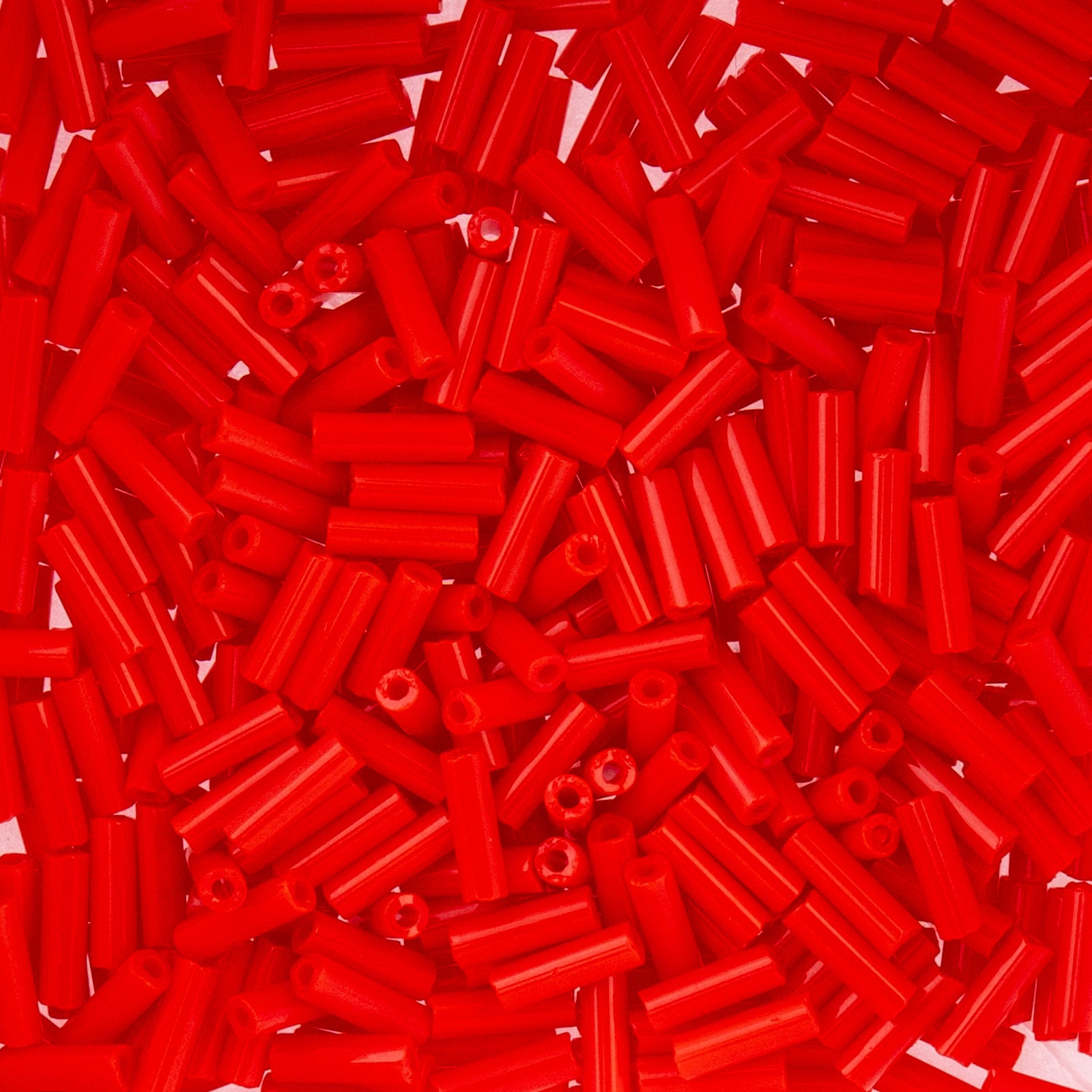 Czech Bugle Beads apx. 19g Vial #3 Opaque Light Red