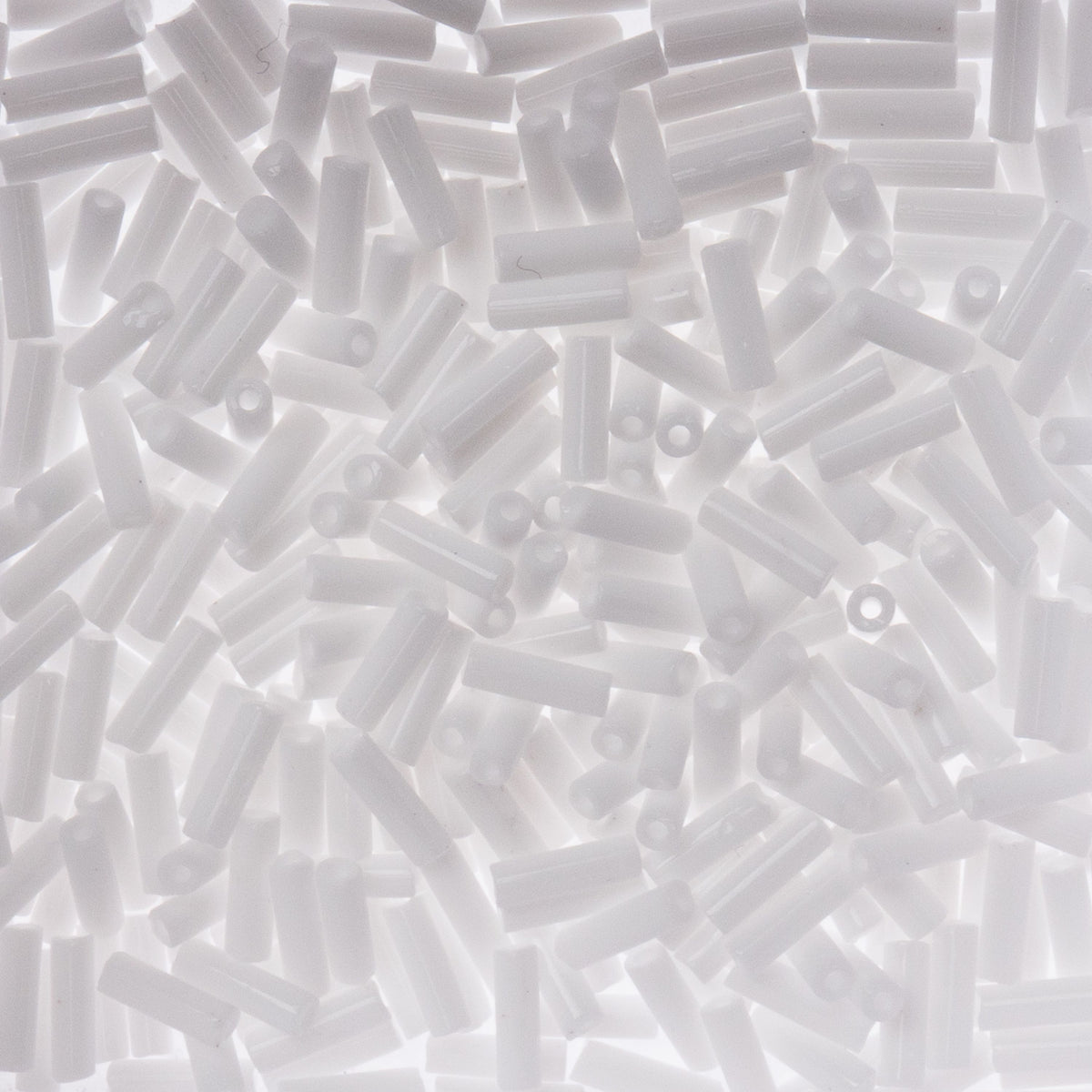 Czech Bugle Beads apx. 19g Vial #3 Opaque White