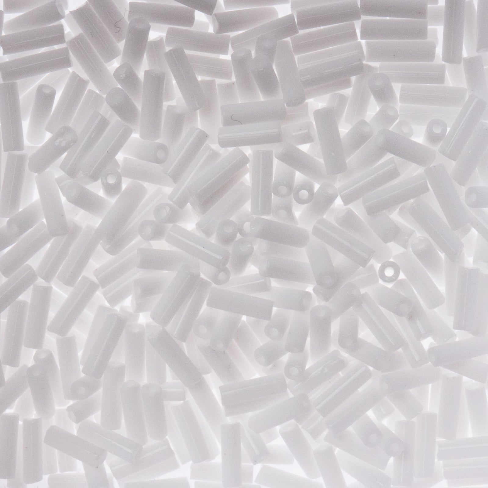 Czech Bugle Beads apx. 19g Vial #3 Opaque White