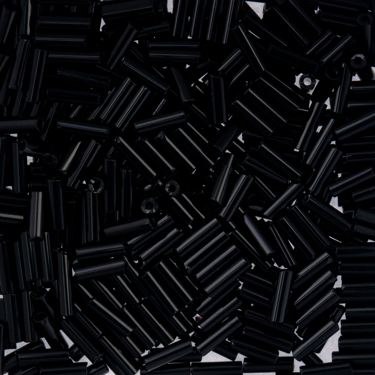 Czech Bugle Beads apx. 19g Vial #3 Opaque Black