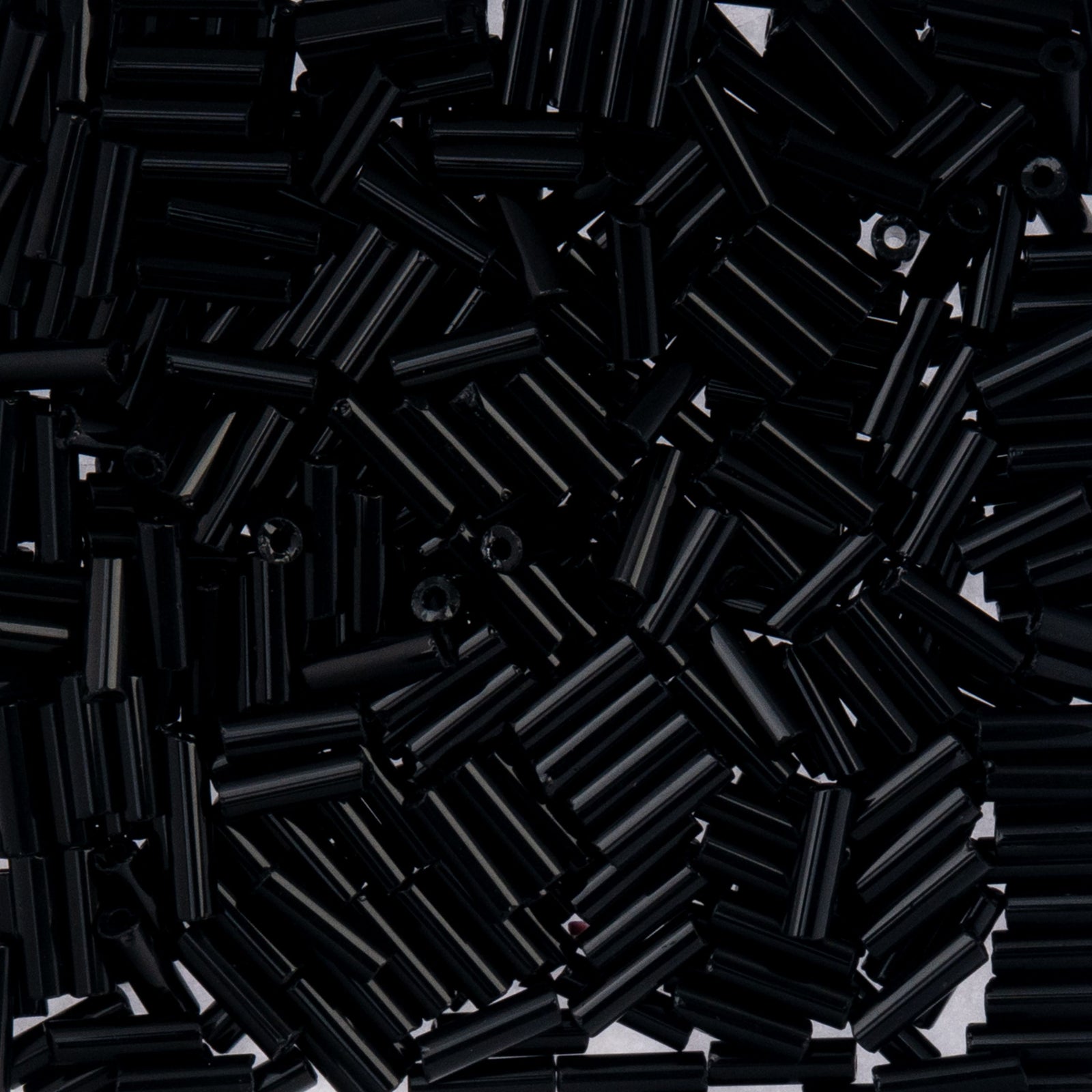 Czech Bugle Beads apx. 19g Vial #3 Opaque Black