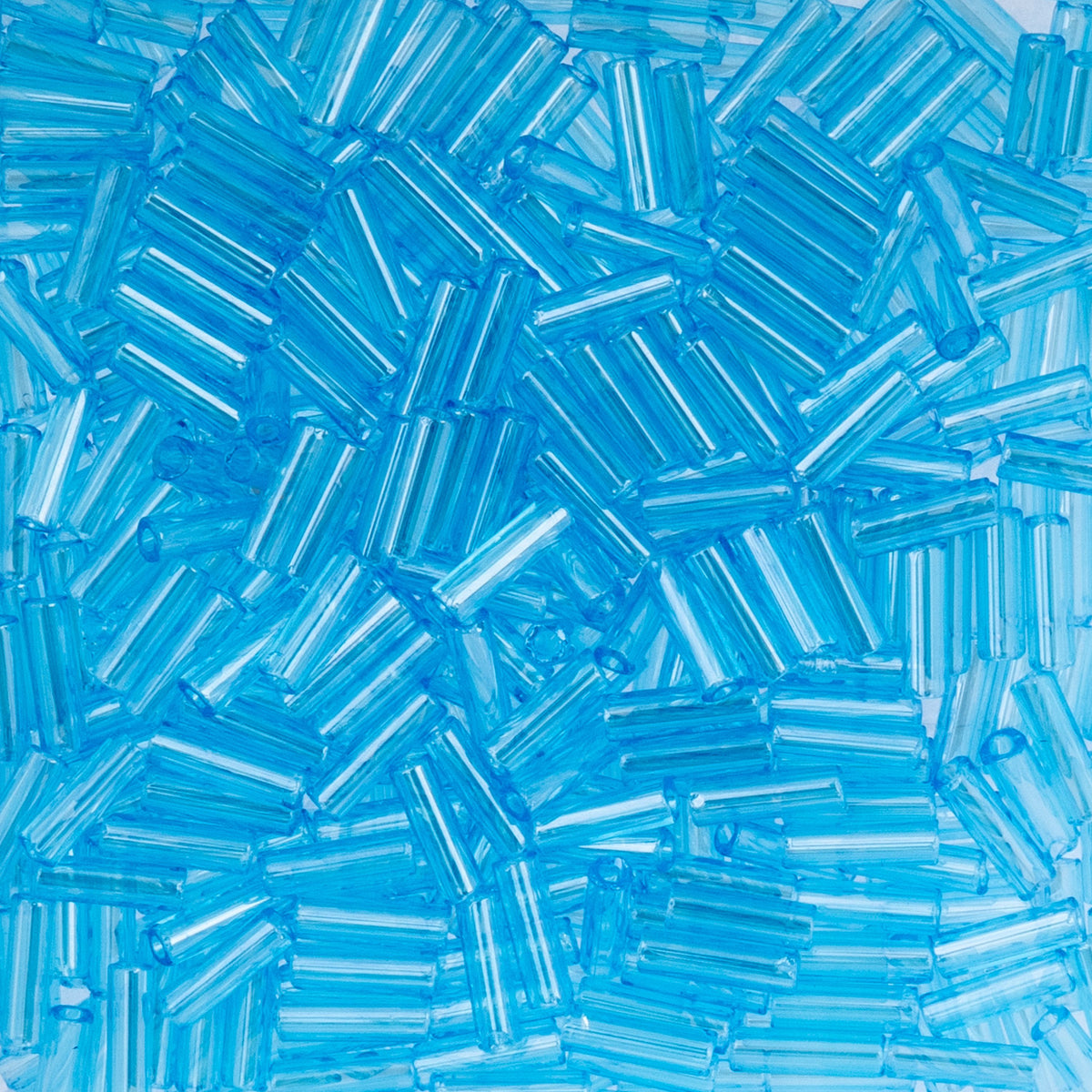 Czech Bugle Beads apx. 19g Vial #3 Transparent Aqua Luster