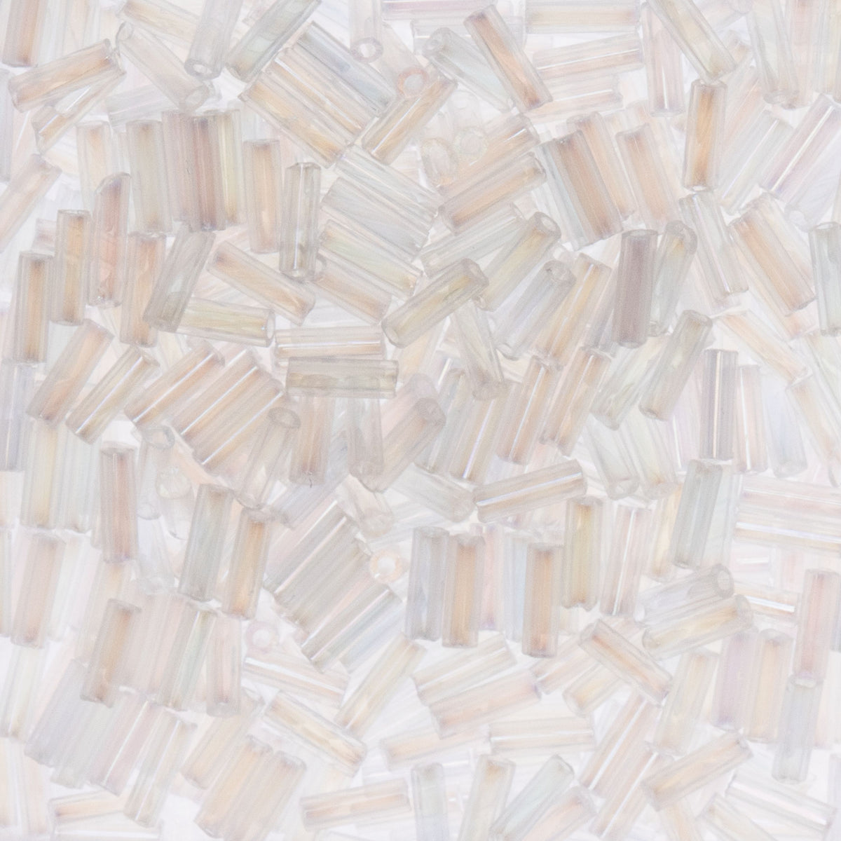 Czech Bugle Beads apx. 19g Vial #3 Transparent Crystal Iris