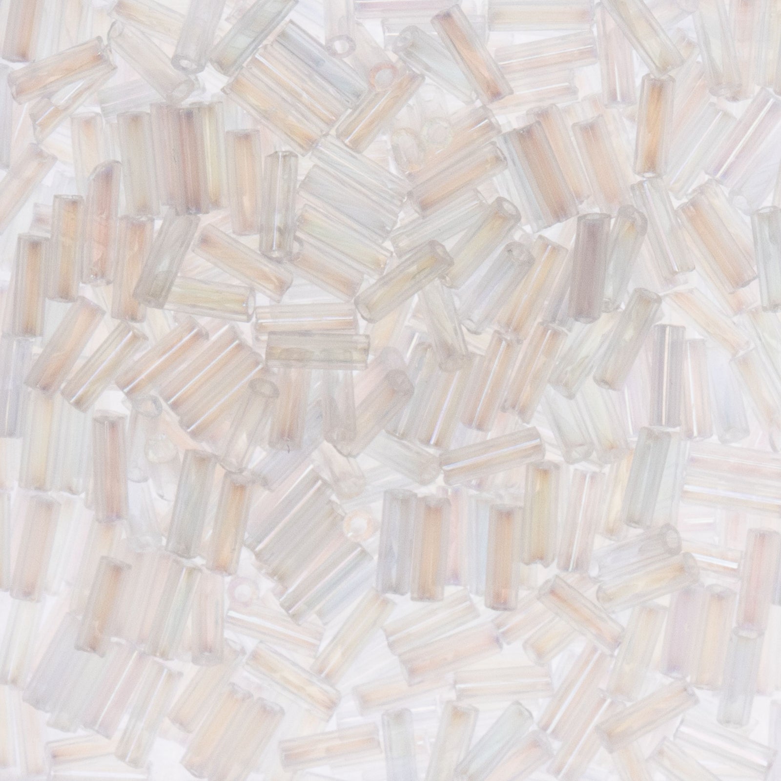 Czech Bugle Beads apx. 19g Vial #3 Transparent Crystal Iris