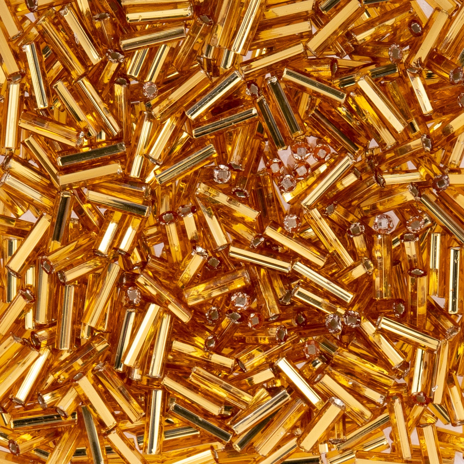 Czech Bugle Beads apx. 19g Vial #3 S/L Gold