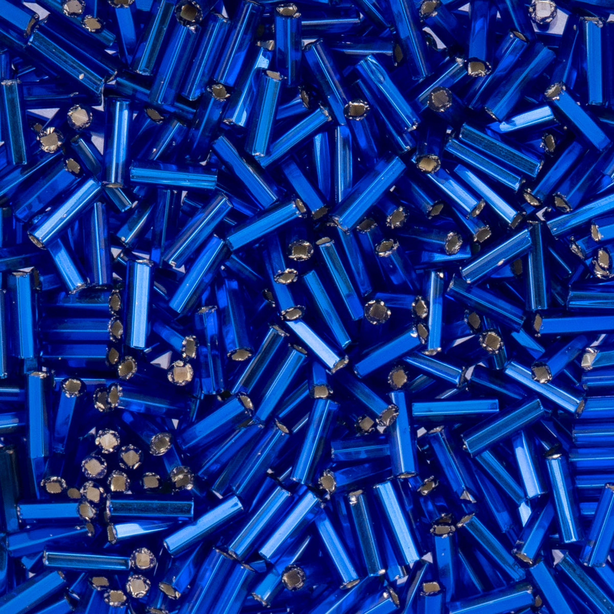 Czech Bugle Beads apx. 19g Vial #3 S/L Dark Blue