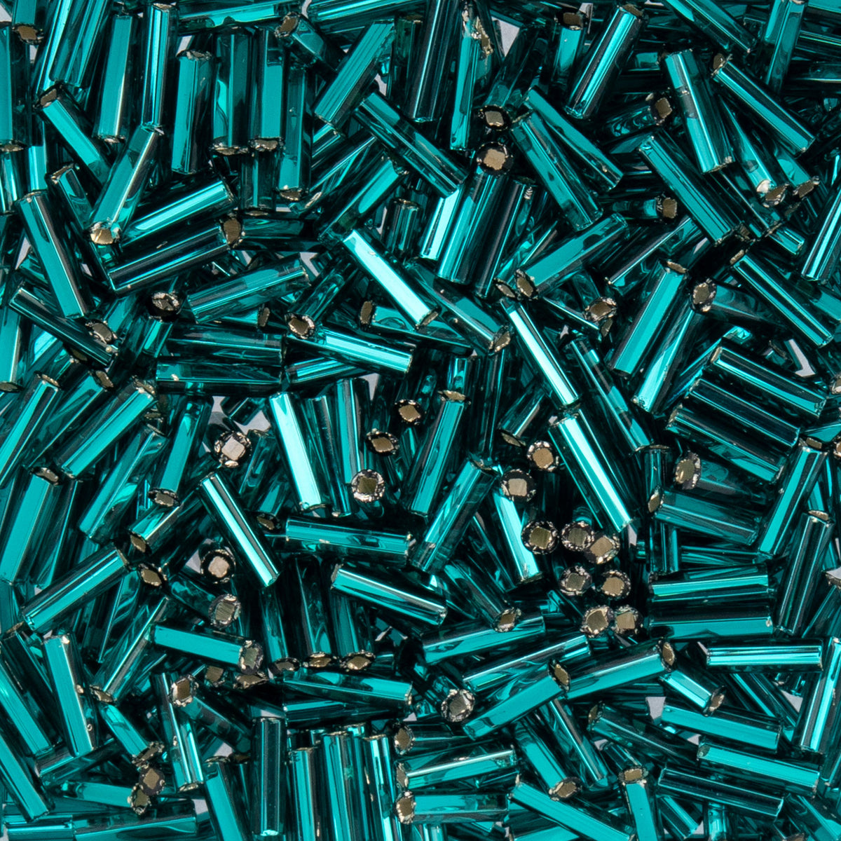 Czech Bugle Beads apx. 19g Vial #3 S/L Teal Green