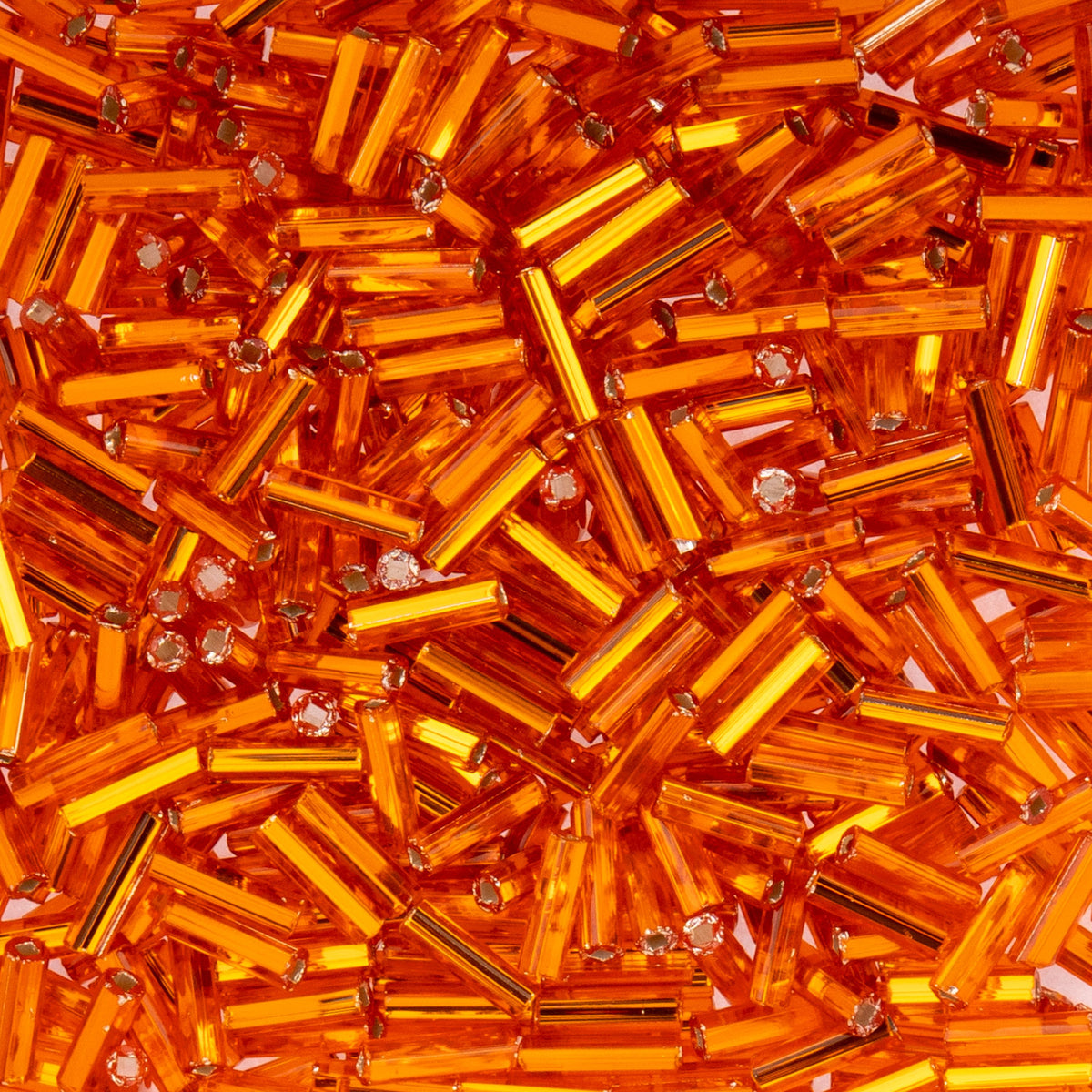 Czech Bugle Beads apx. 19g Vial #3 S/L Orange