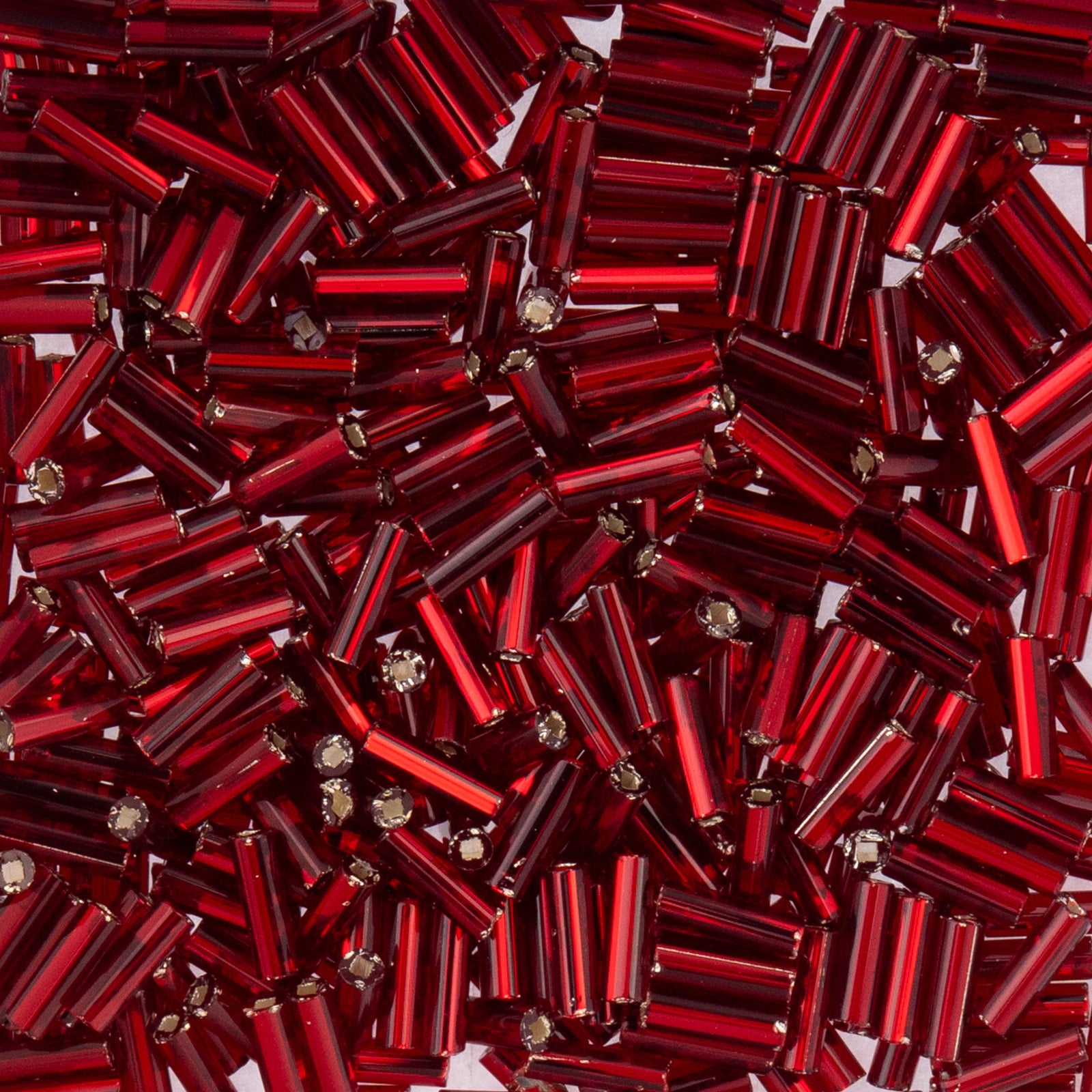 Czech Bugle Beads apx. 19g Vial #3 S/L Dark Red