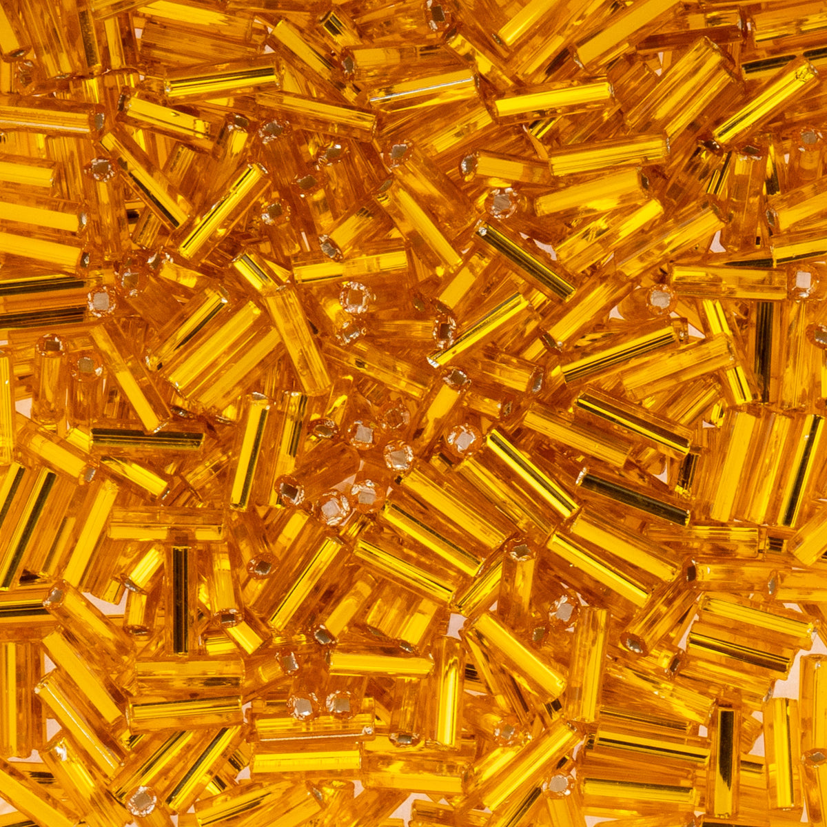 Czech Bugle Beads apx. 19g Vial #3 S/L Dark Yellow