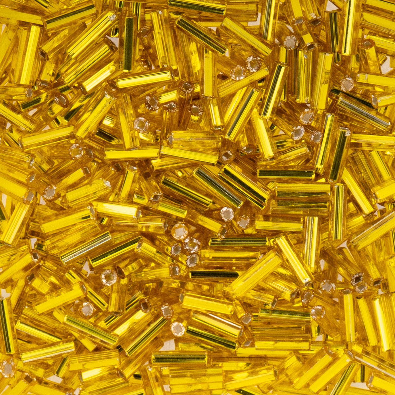 Czech Bugle Beads apx. 19g Vial #3 S/L Golden Yellow