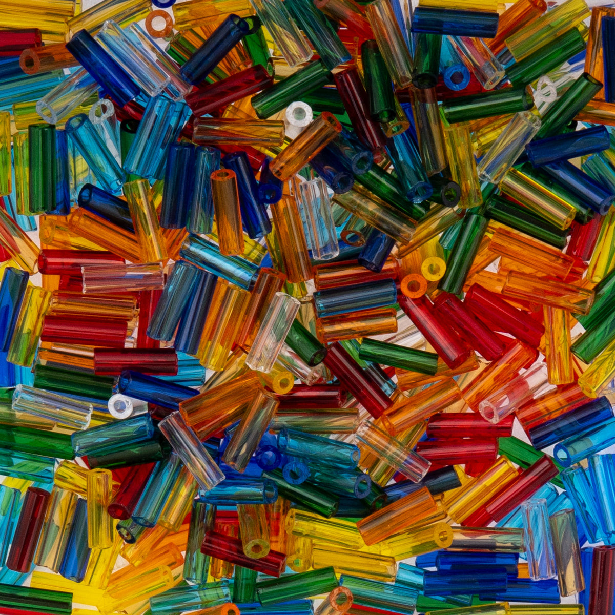 Czech Bugle Beads apx. 19g Vial #3 S/L Multi Assorted