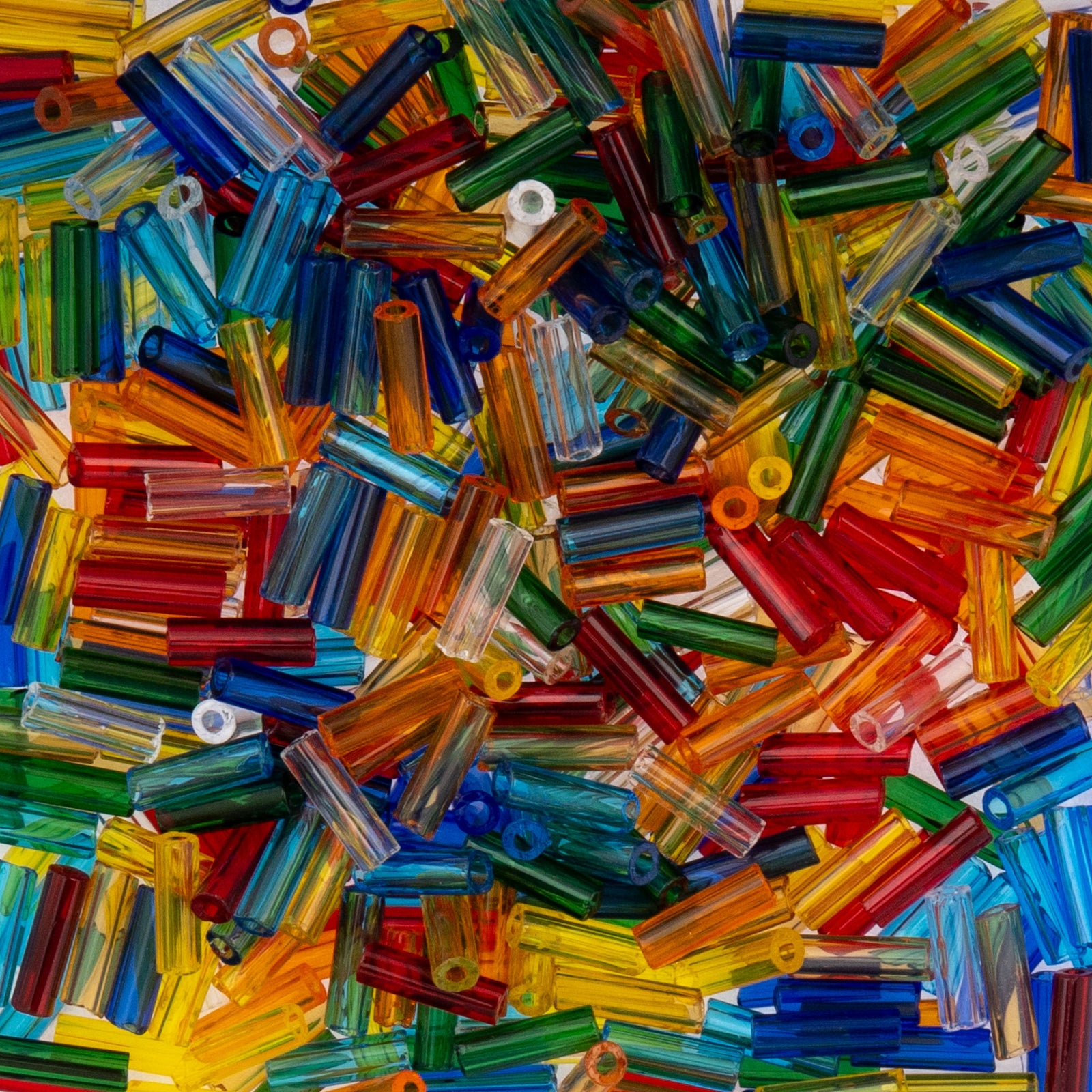 Czech Bugle Beads apx. 19g Vial #3 S/L Multi Assorted