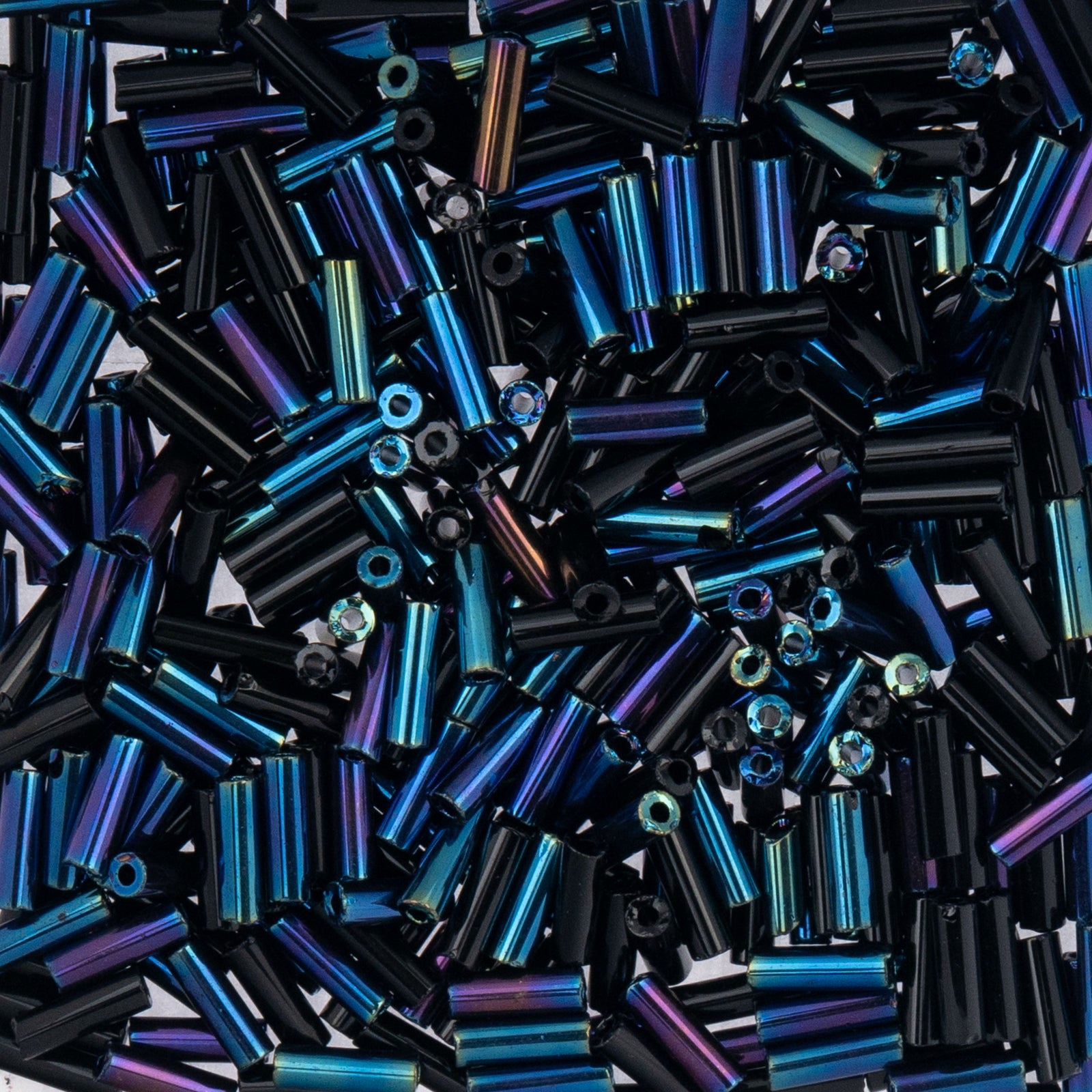 Czech Bugle Beads apx. 19g Vial #3 Midnight Mix