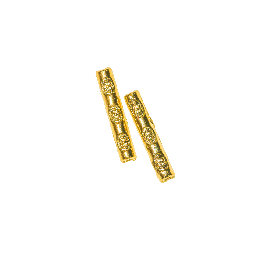 Spacers, Long Tube Spacer, Gold, Alloy, 14.5mm x 2.5mm, Sold Per pkg of 24