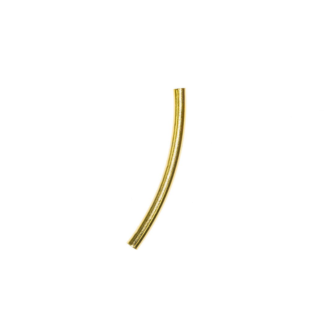 Spacers, Plain Curved Tube Spacer, Gold, Alloy, 25mm x 2mm, Sold Per pkg of 30