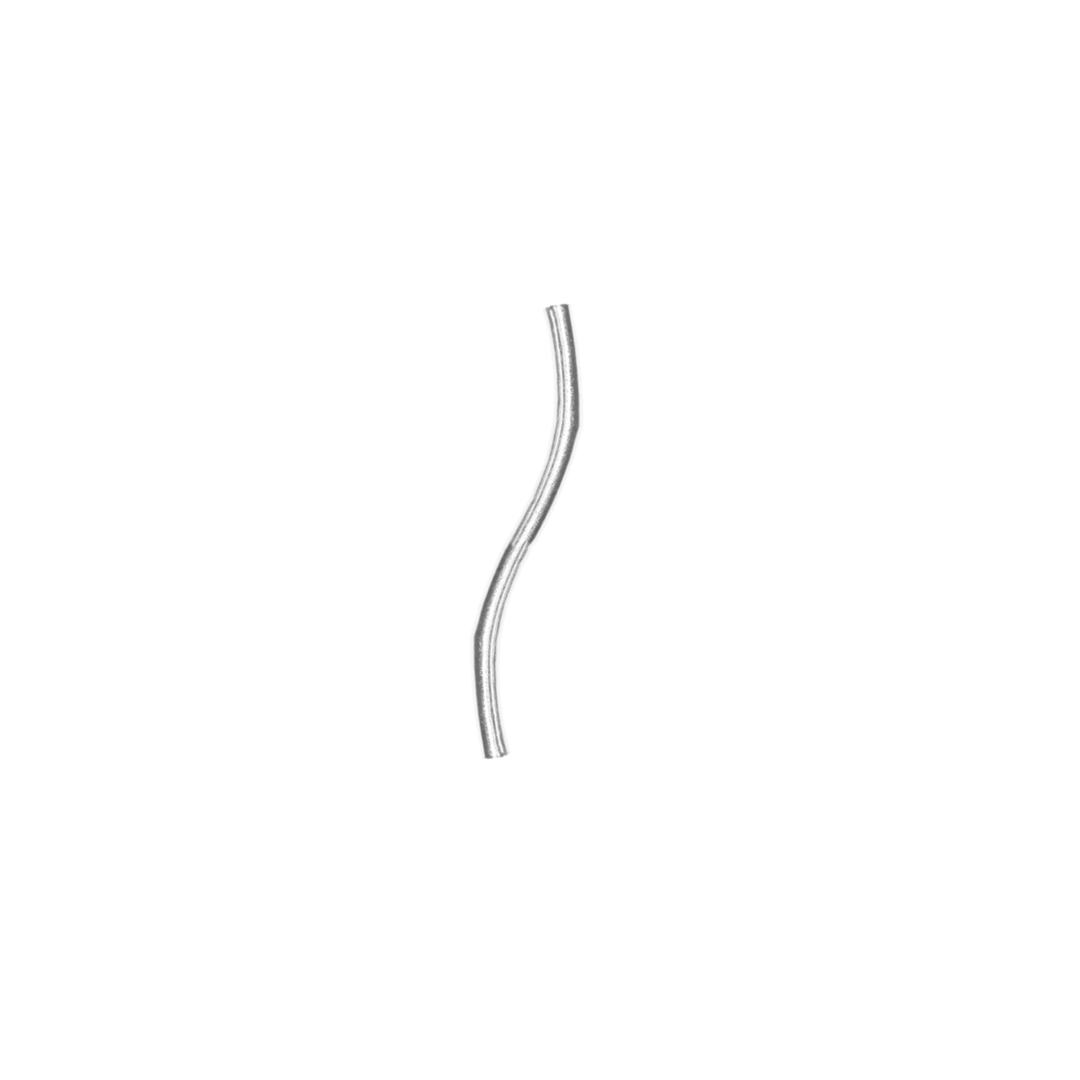 Spacers, S Tube Spacer, Bright Silver, Alloy, 25mm x 1.5mm, Sold Per pkg of 30