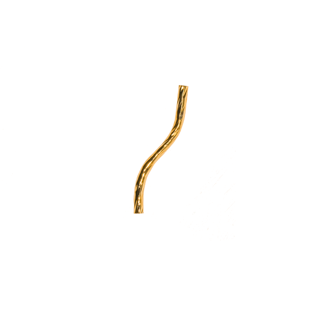 Spacers, S Tube Faceted Spacer, Rose Gold, Alloy, 25mm x 1.5mm, Sold Per pkg of 30