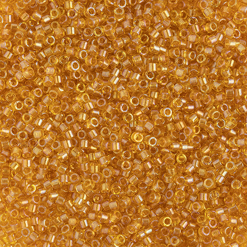 Delica 11/0 Round Fancy Lined Golden Yellow DB00-2372V