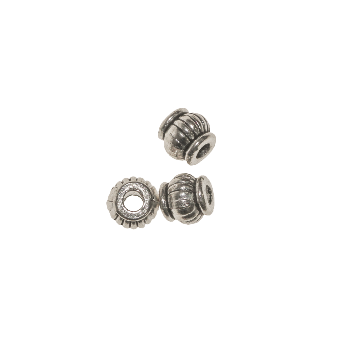 Spacer, Lantern, Silver, Alloy, 4.5mm x 5mm, Sold Per pkg of 40