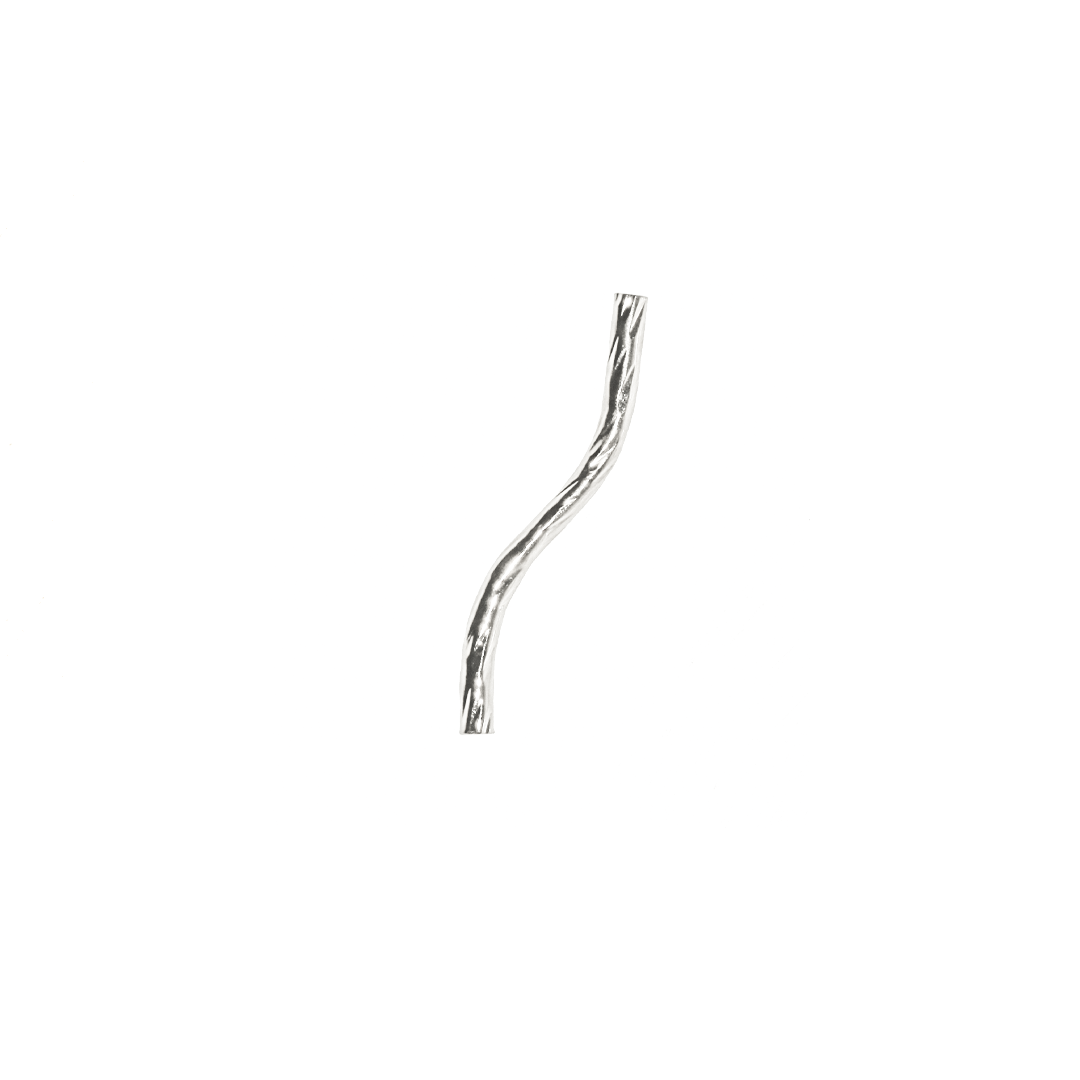 Spacers, Twisted Lined Tube Spacer, Bright Silver, Alloy, 25mm x 1.5mm, Sold Per pkg of 30