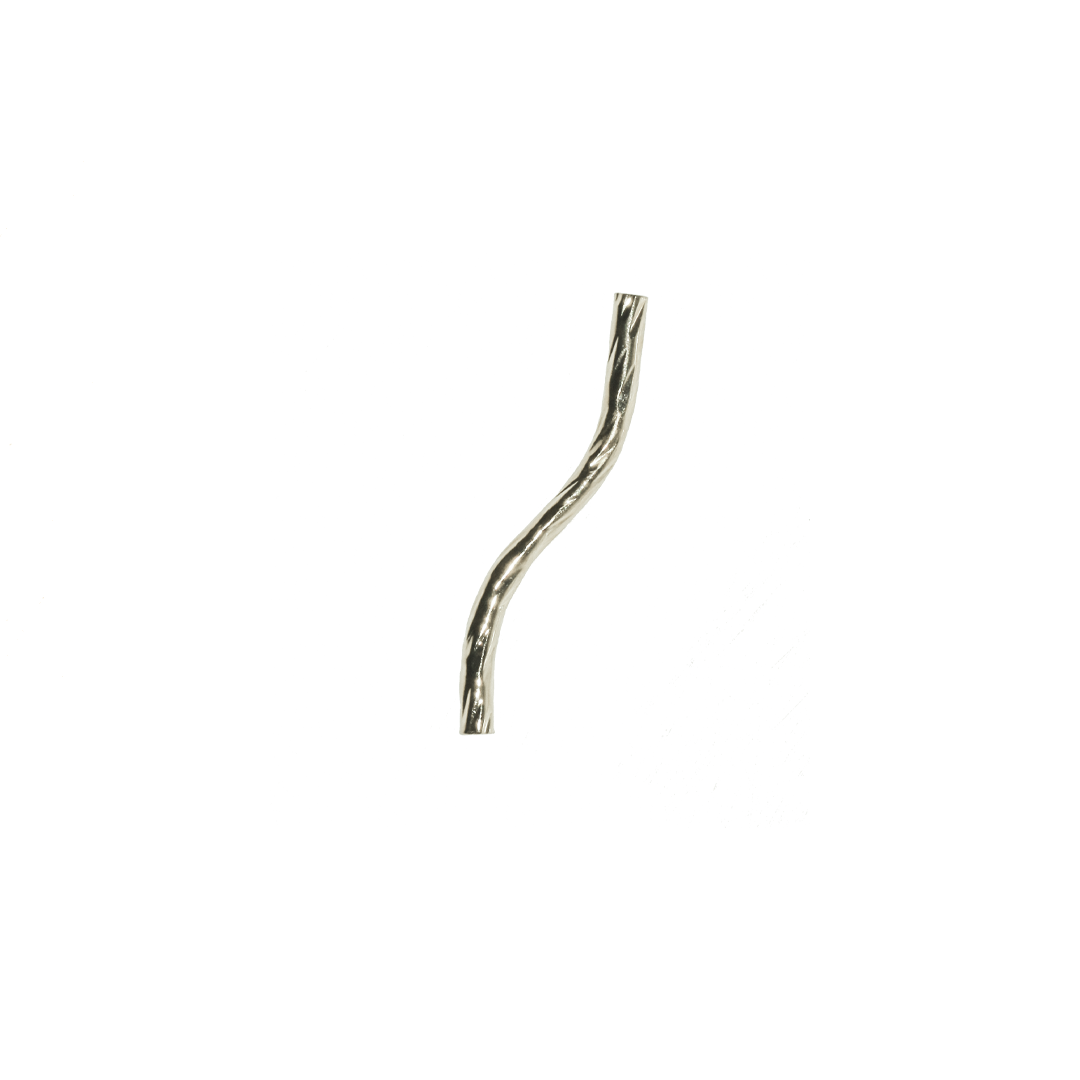 Spacers, Twisted Tube Spacer, Silver, Alloy, 25mm x 1.5mm, Sold Per pkg of 30