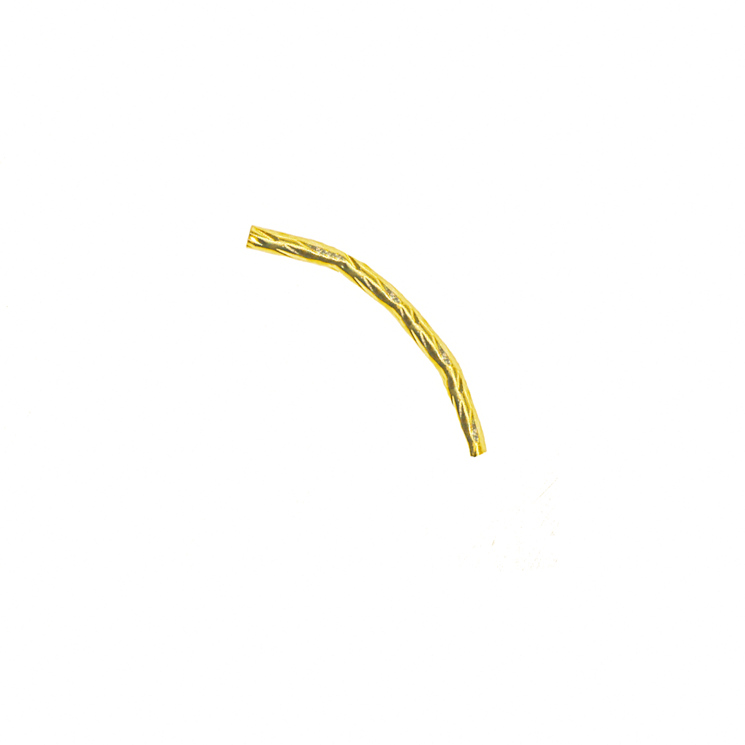 Spacers, Curved Tube Spacer, Gold, Alloy, 29mm x 2mm, Sold Per pkg of 20