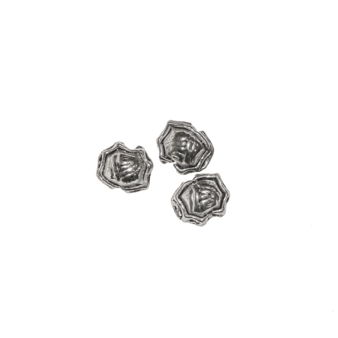 Spacers, Shield Spacer, Silver, Alloy, 6mm x 7mm, Sold Per pkg of 20