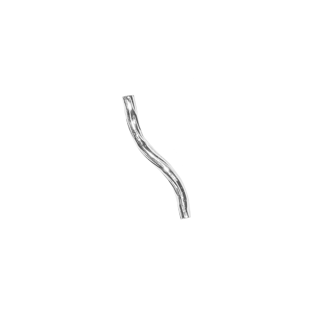 Spacers, S Shaped Faceted Tube Spacer, Bright Silver, Alloy, 18mm x 1.5mm, Sold Per pkg of 30