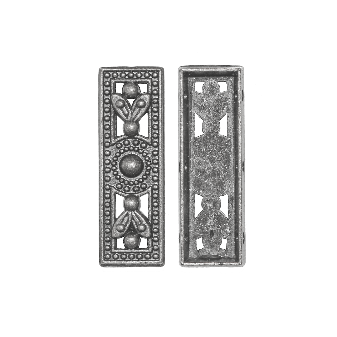 Spacers, 3 Loops Barrel Bar, Alloy, 25mm x 8mm x 4.5mm, Sold Per pkg of 8, Available in Multiple Colours