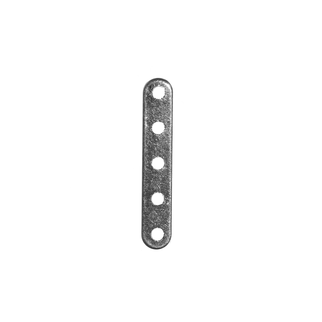Spacers, Flat Bar, 5-Holes, Silver, Alloy, 3.5mm x 20mm x 0.5mm, Sold Per pkg of 24