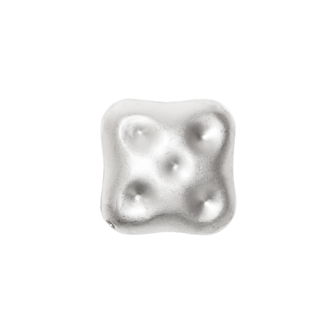 Spacers, Diamond Shape, Bright Silver, Alloy, 25mm x 25mm, Sold Per pkg of 2
